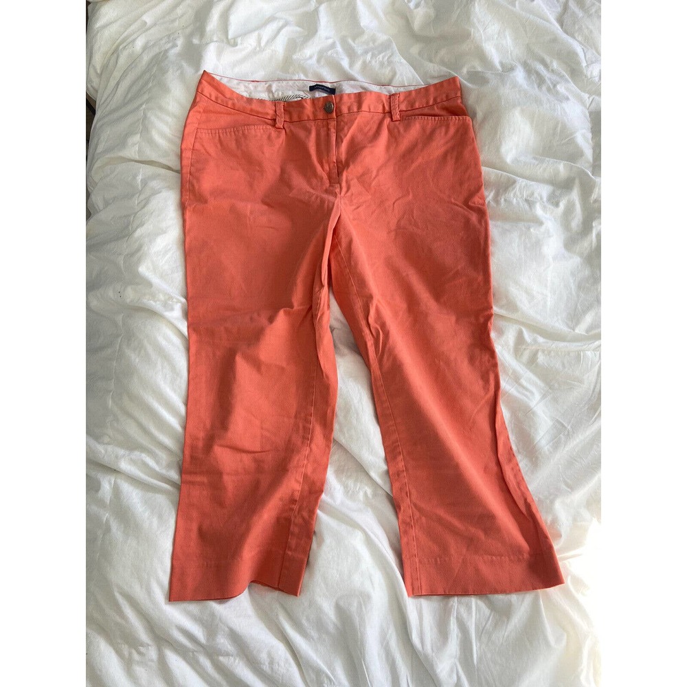 Lands End 16 Fit 2 Coral Pink Chino Pants Womens Business Casual